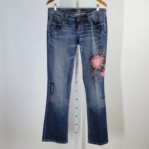 Zco premium embroidered floral vintage bootcut jeans Sz 13